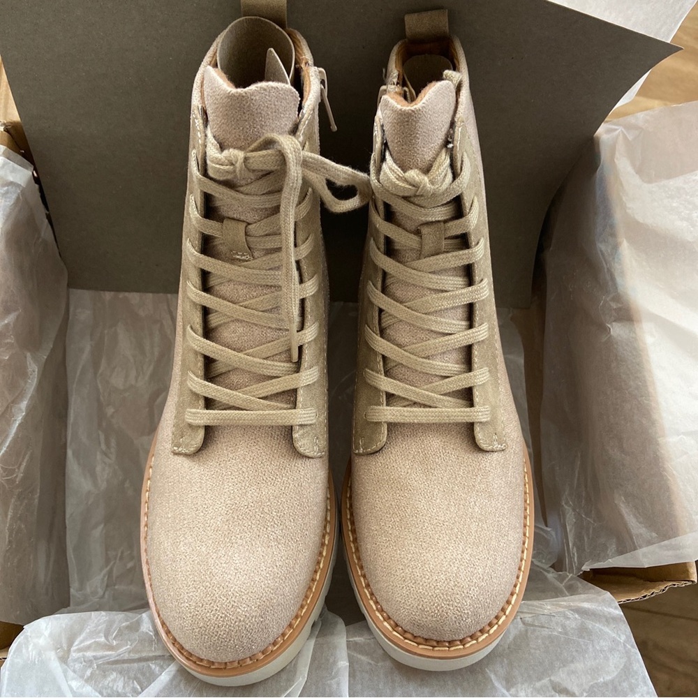 Eurosoft by Sofft Blaike Boots- Stone Taupe Womens Combat Boots